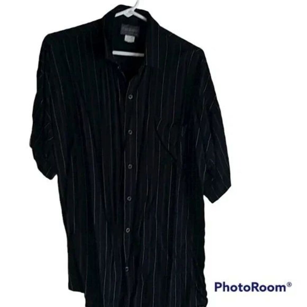 Triumph Men's Dress Shirt Black & Tan Size Medium